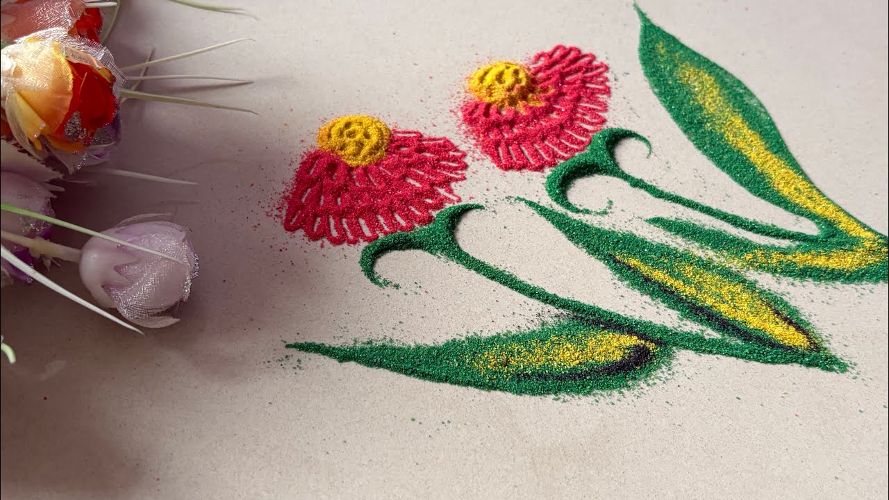 नाजूक छोट्या फुलांच्या रांगोळ्या |Sand art|Satisfying flowers rangoli designs for daily|खुबसूरत फुल 