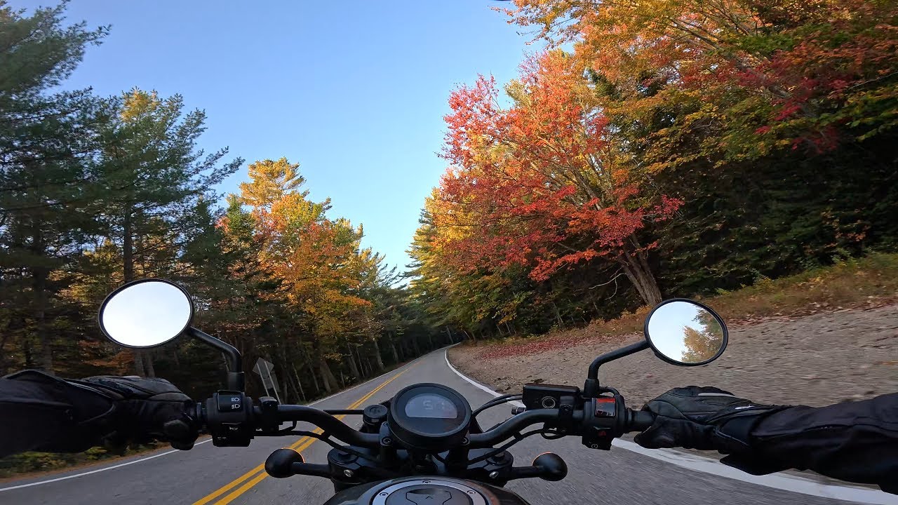 Fall colors in Bear Notch on a Honda Rebel POV