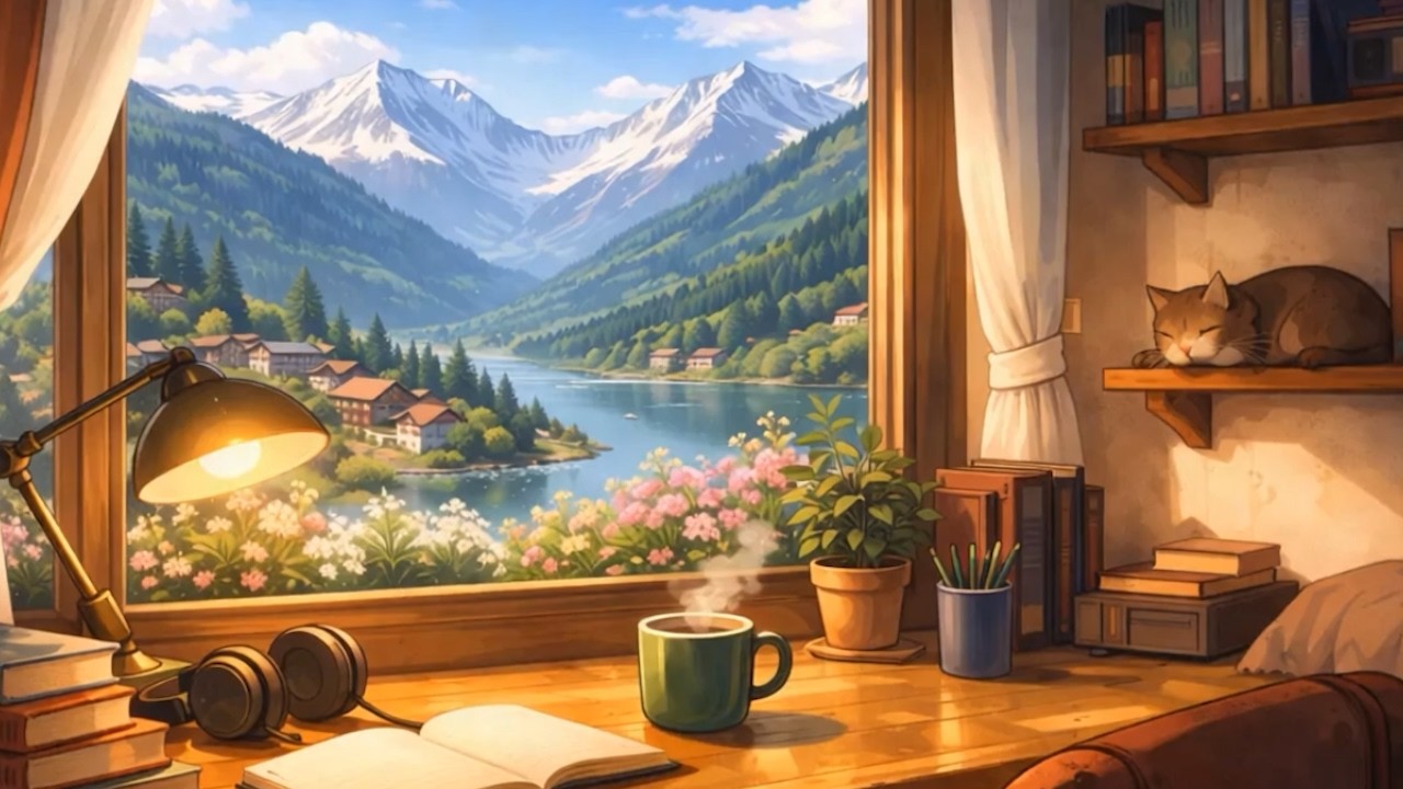 Cozy Swiss Alps Lofi ❄️🏔️ Study & Focus Music (2 Hours)