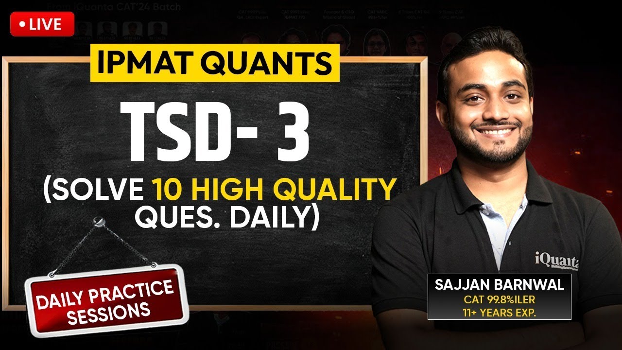 IPMAT Daily Practice Series by iQuanta | Time Speed Distance 3