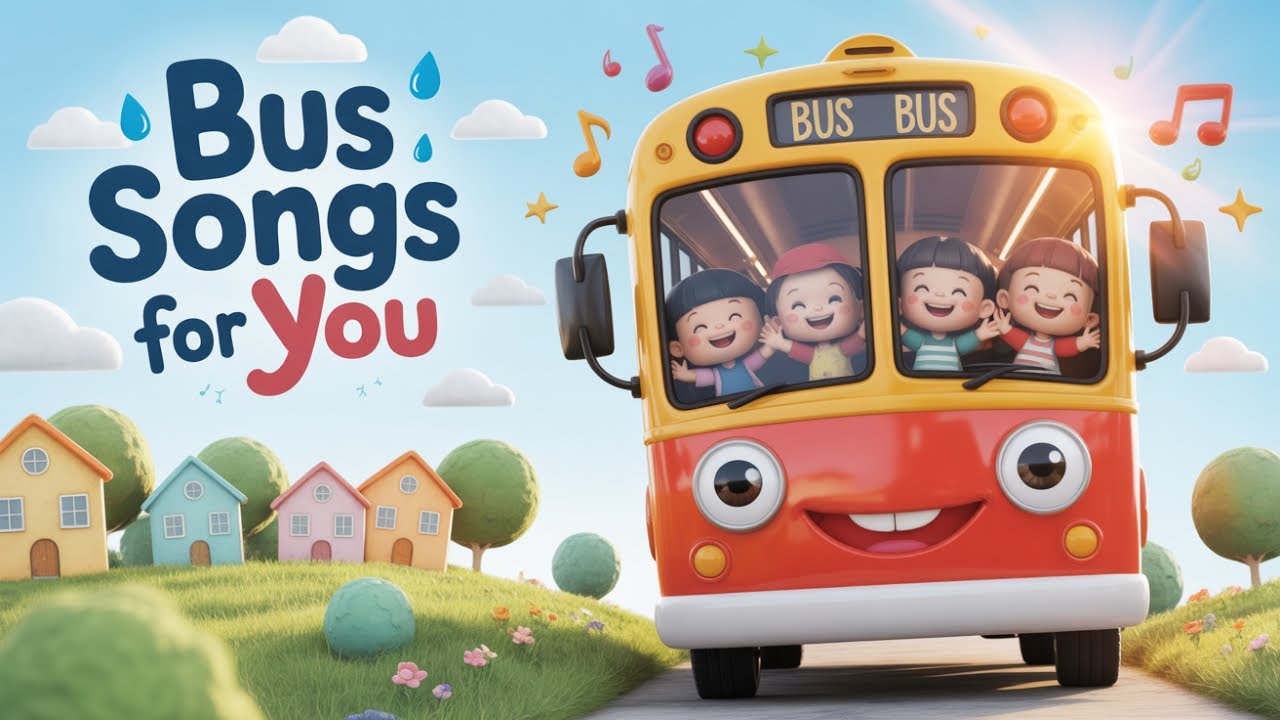 Bus Song for Kids 🚌 | The Bus Goes Round and Round | Poem Dumble