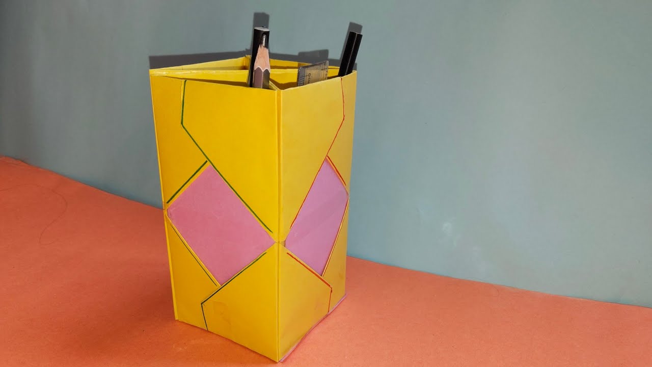 How to make pen and pencilstand with paper diy penholdercraft easy paper craft ideas#penholder