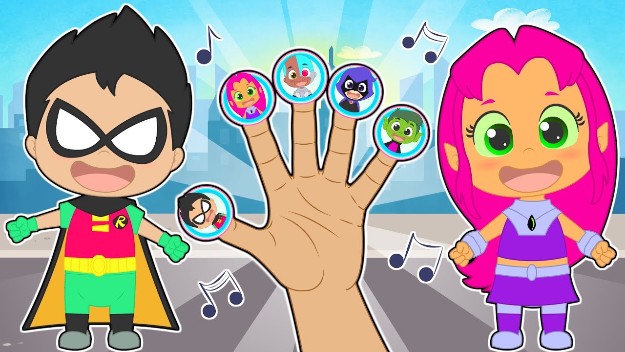 FINGER FAMILY SONG 🖐️🦸‍♀️ With the Teen Titans Go!