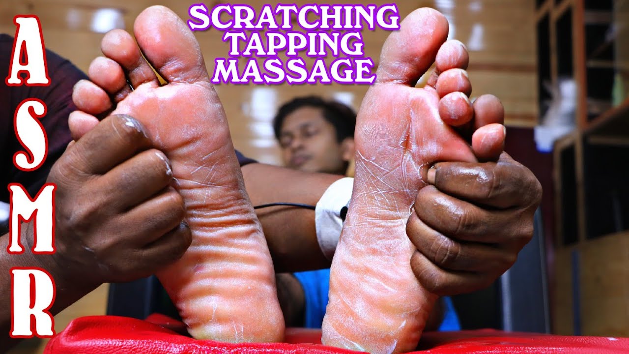 ASMR foot scratching | ASMR foot tapping | ASMR foot massage | ASMR Knee cracking | ASMR leg massage