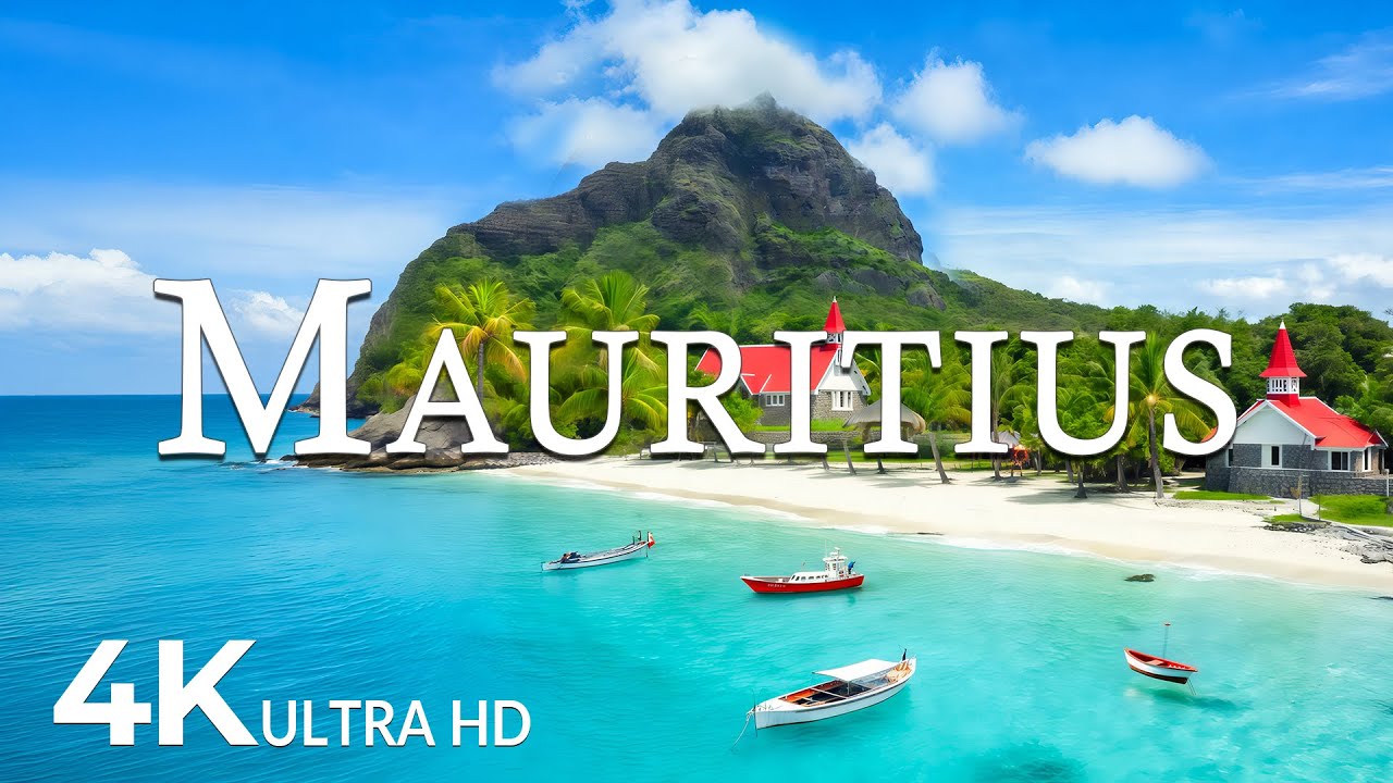 FLYING OVER MAURITIUS (4K UHD) – Soothing Music Along With Beautiful Nature Video - 4K Video UHD #6