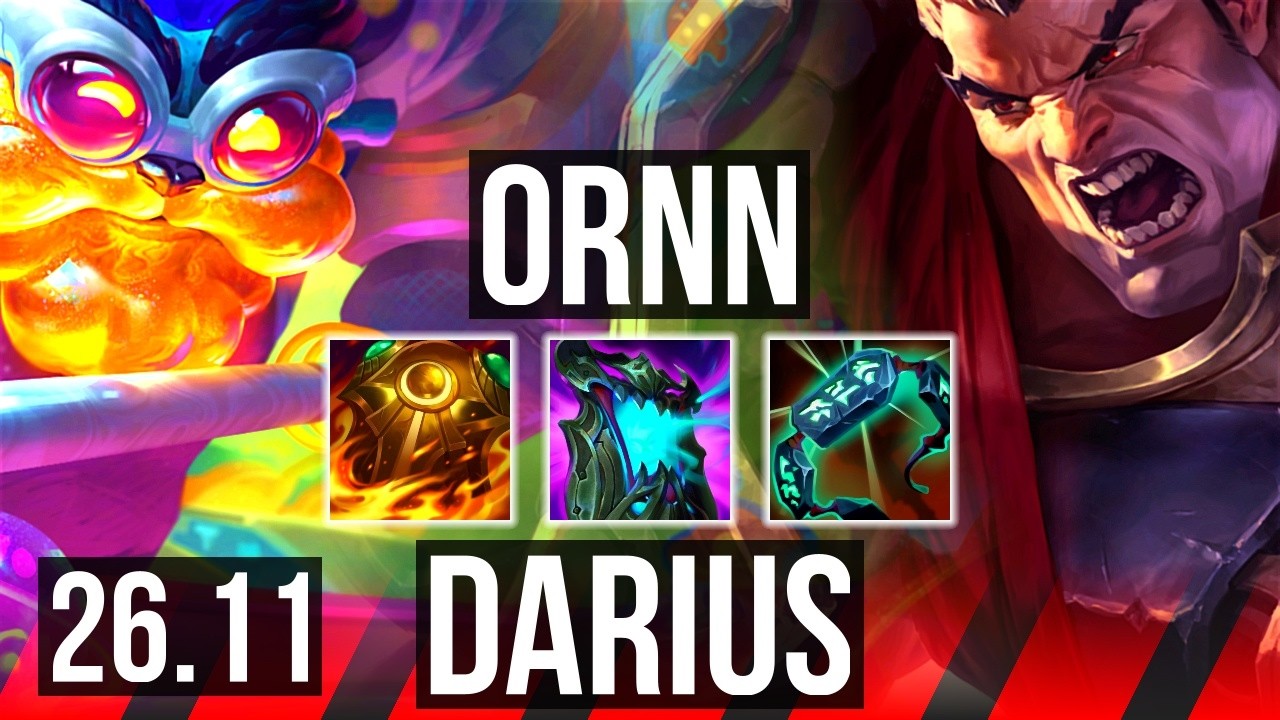ORNN vs DARIUS (TOP) | Good KDA: 6/1/13 | EUNE Master | 26.11