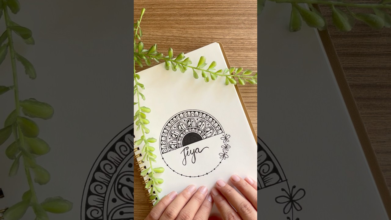 Easy mandala art✨💗✨|Name mandala|Mandala shorts|Black mandala #mandalaart #satisfying