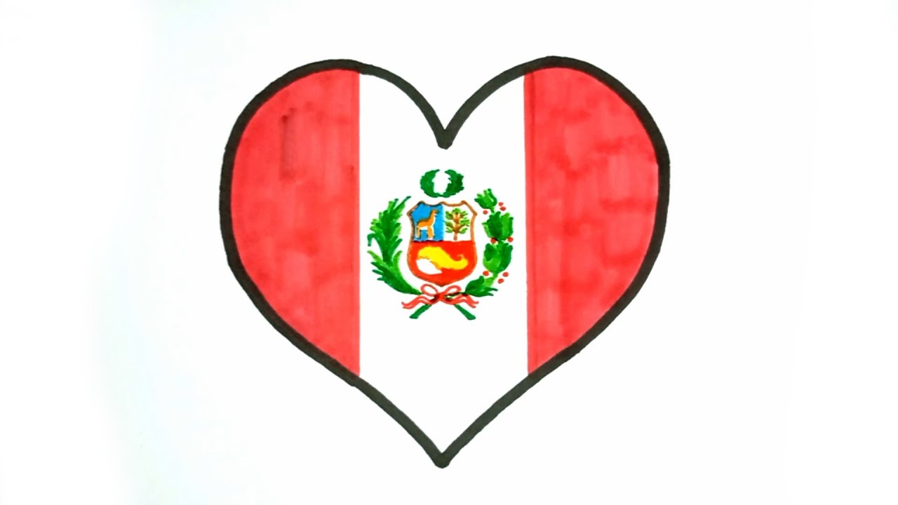 How to Draw Peru Heart Flag | Country Flag | Heart Flag | Love Flag