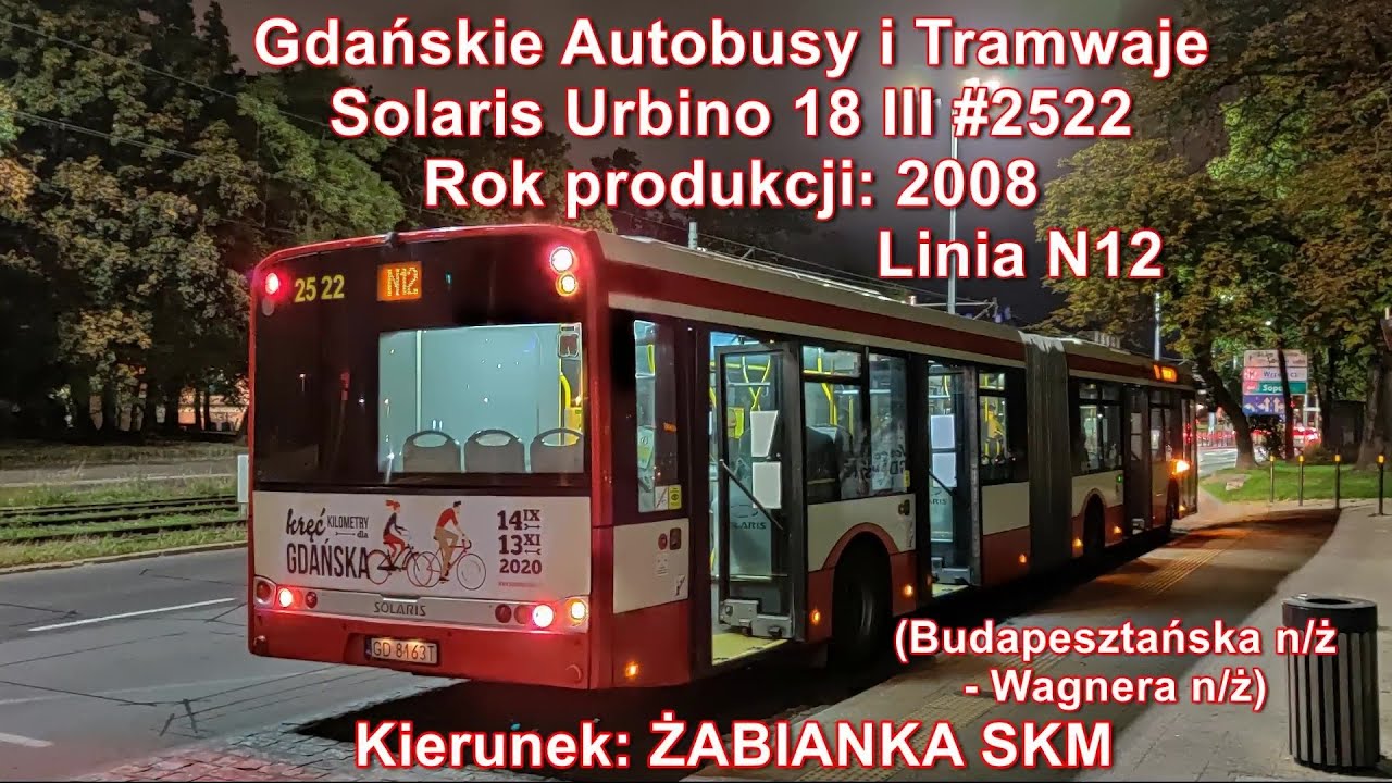 GAiT- Solaris Urbino 18 III #2522, Linia N12