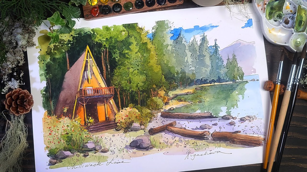 RETREAT | CHILLIWACK LAKE | WATERCOLOR | SKETCH 🎧