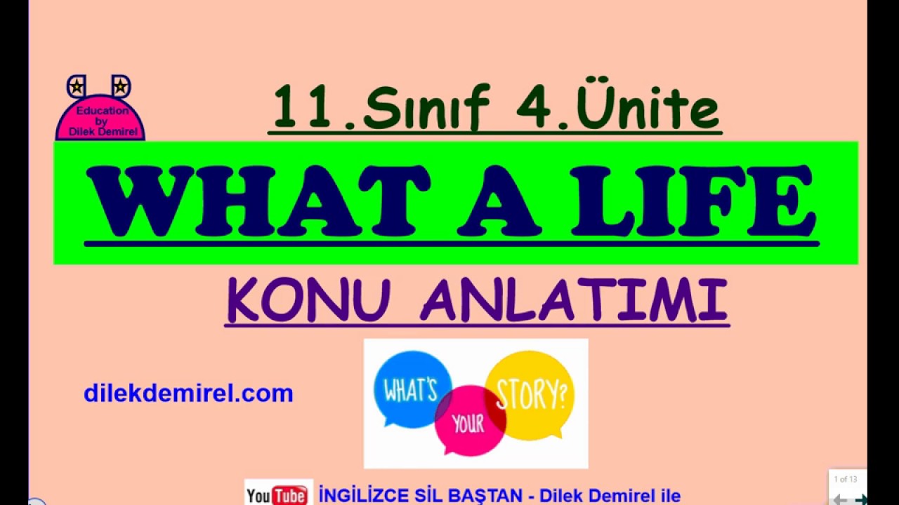 İngilizce 11. Sınıf 4. Ünite What A Life Konu Anlatımı
