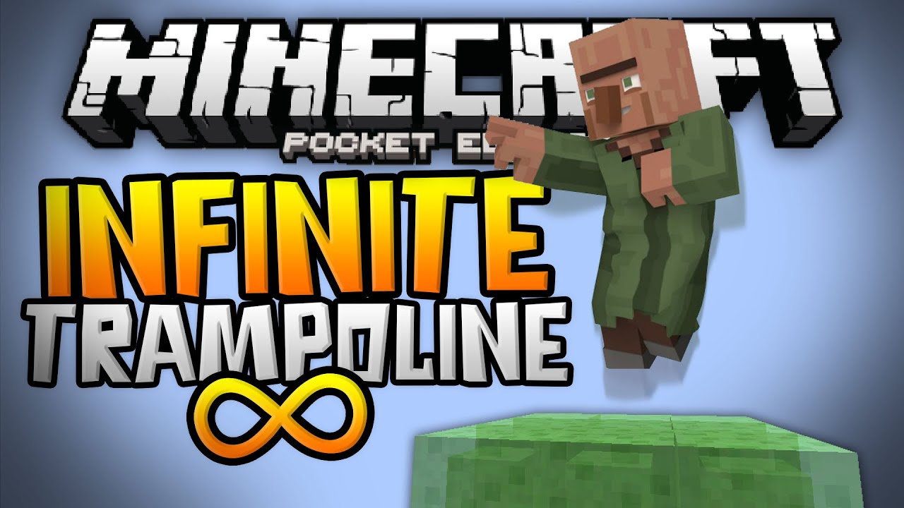 INFINITE TRAMPOLINE in MCPE 0.15.0 - Slime Block Trampoline Tutorial - Minecraft PE (Pocket Edition)