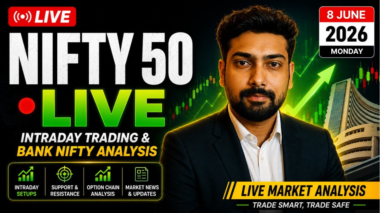 🔴NIFTY 50 LIVE | US Iran War & Stock Market Crash | 8 June 2026