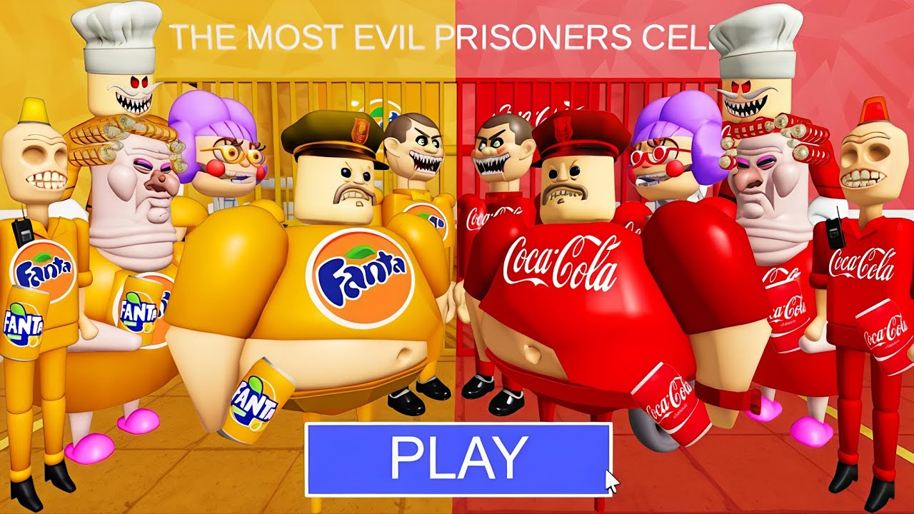 FANTA VS COCA-COLA BOSSES PRISON RUN! (Obby) #scaryobby #roblox 