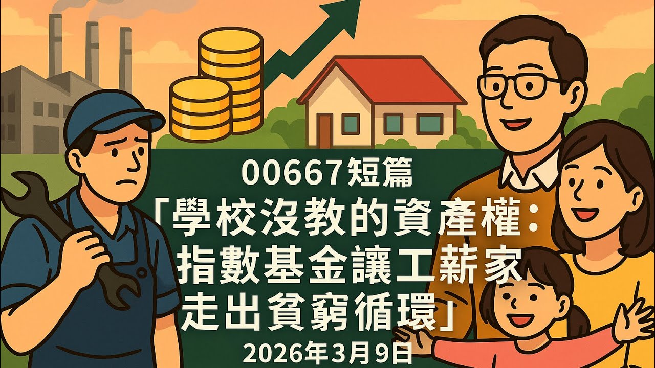 00667短篇【學校沒教的資產權：指數基金讓工薪家庭走出貧窮循環】2026年3月9日