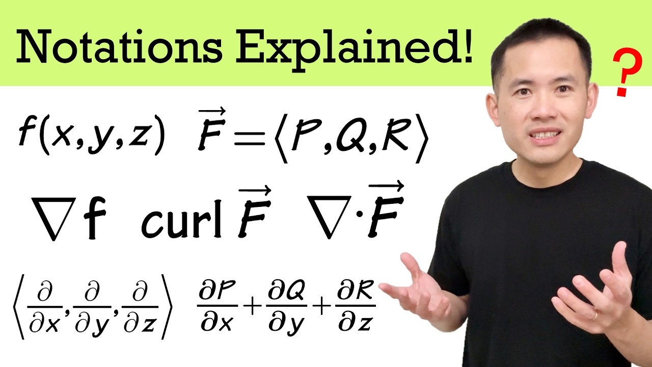 Important multivariable calculus notations: grad f, curl F, div F and more!