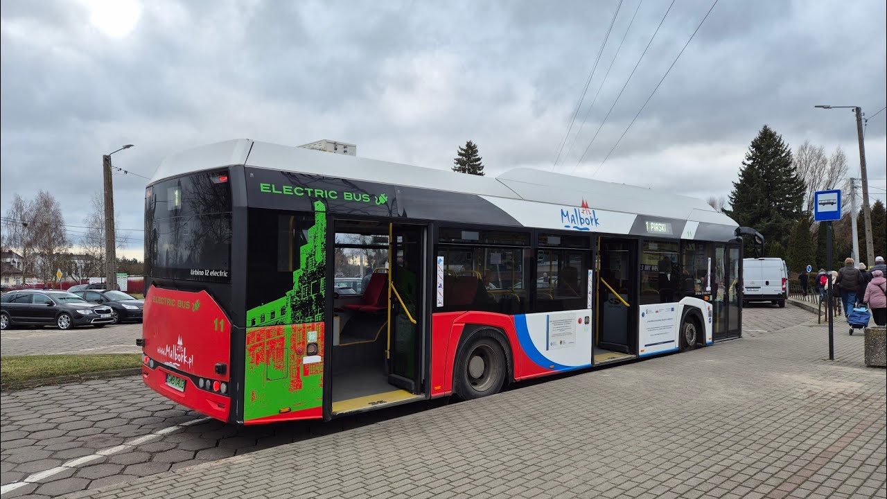 [MZK Malbork] Solaris Urbino 12 IV electric #11 - linia 1, kierunek Wielbark Cmentarz