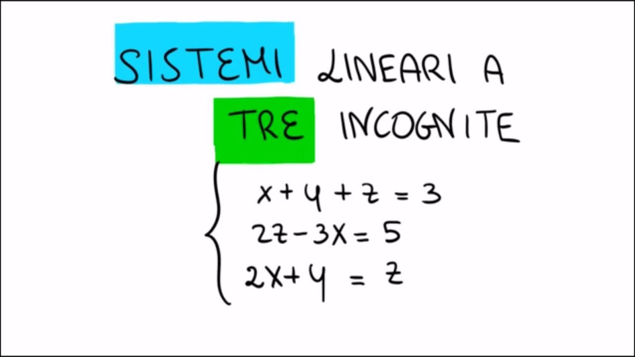 Sistema lineare a tre incognite