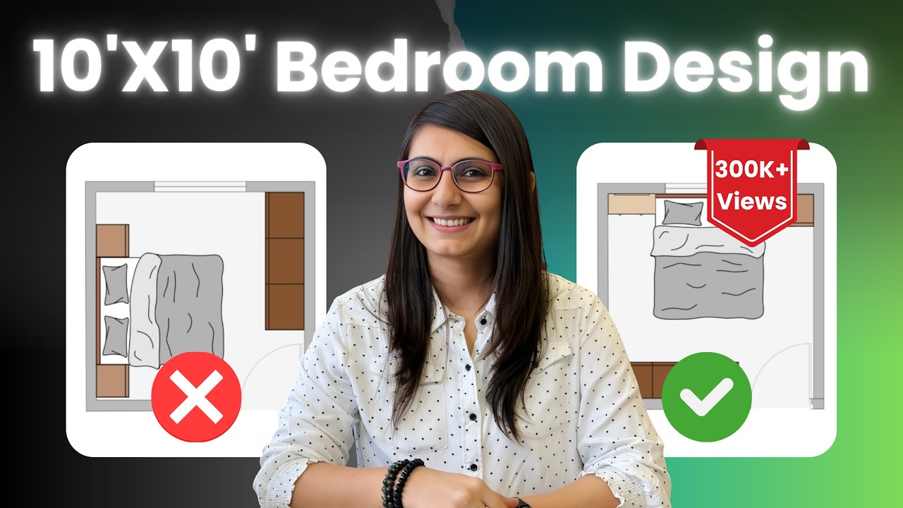 10'x10' Small Bedroom Interior Design | Layout, Furniture, Colors & Costing | Small Bedroom Makeover