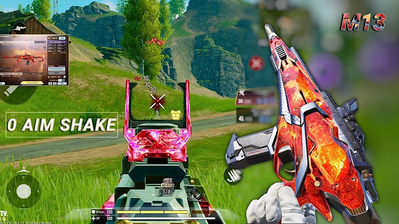 NO RECOIL in LONG RANGE + FAST KILLING | BEST M13 GUNSMITH CODM BR | CODM BR GAMEPLAY 