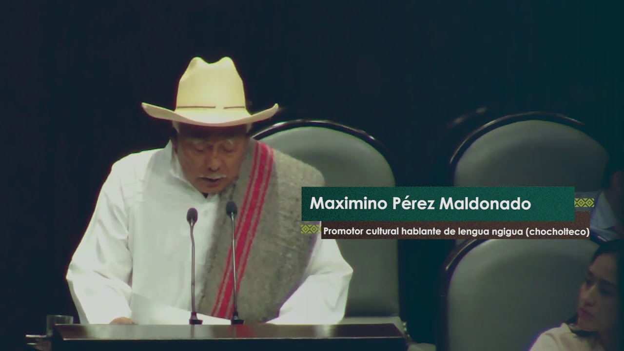 Intervención de Maximino Pérez Maldonado en chocholteco