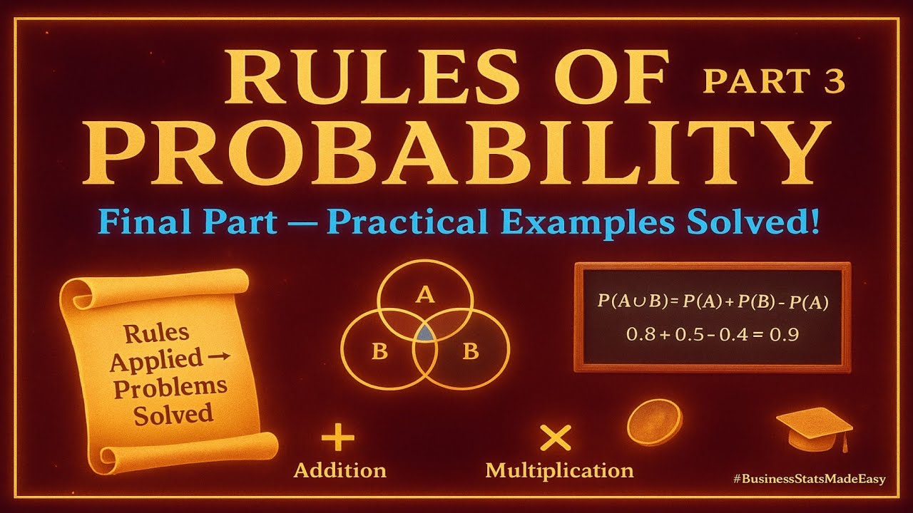 Mastering Probability Rules (Final Part with Solved Examples, PART 3)