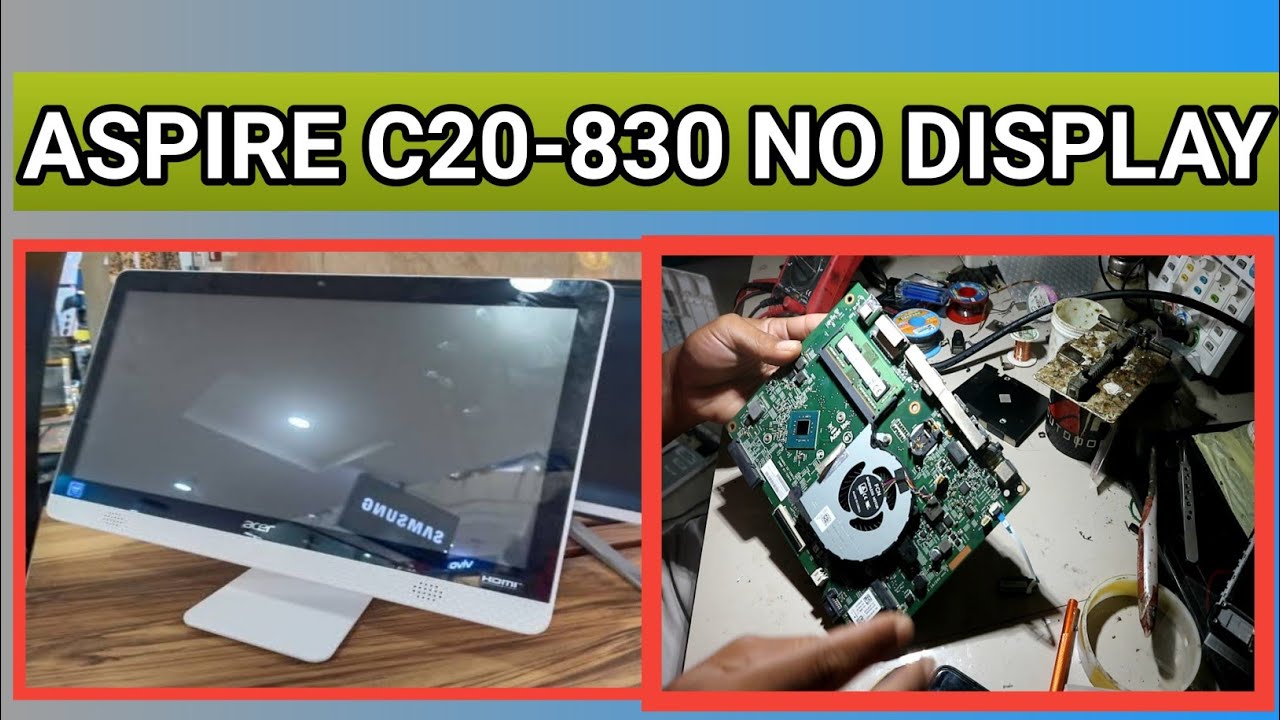 PC all in one aspire c20-830 no display