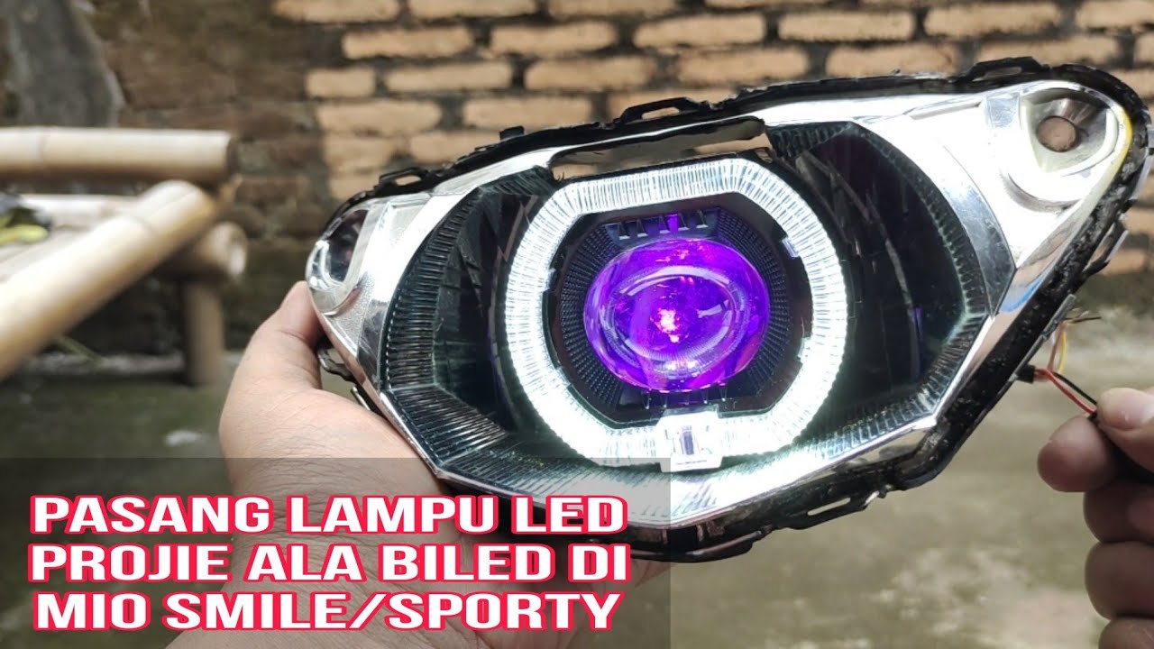 tutorial pasang lampu led projie ala biled ke mio smile mio sporty