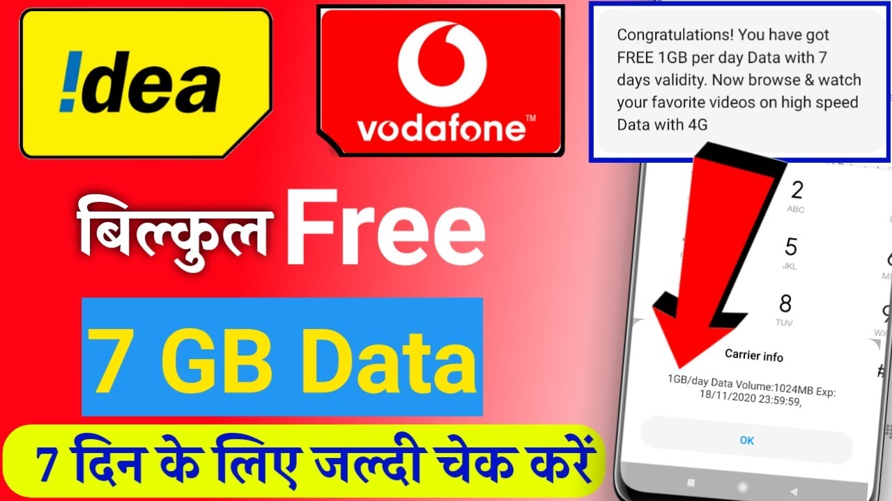 Idea Free 7GB 4G Data Offer | Idea Free Data Code | Idea Free Internet Trick | Idea Free Data