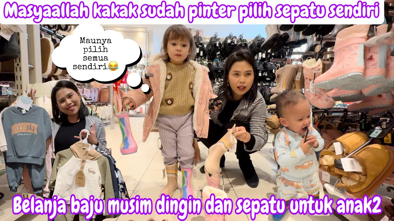 MASYAALLAH KAKAK SUDAH PINTER PILIH SEPATU || BELANJA BAJU MUSIM DINGIN DAN SEPATU UNTUK ANAK2