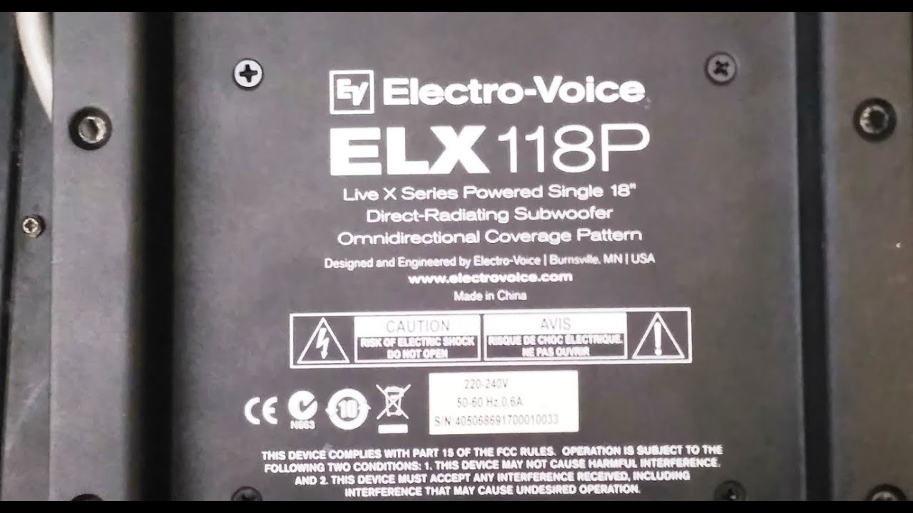 Electro-Voice ELX118P service