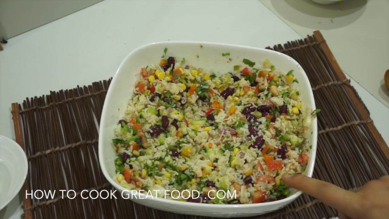 Mexican Rice Salad Recipe - Rice Salad - Super Easy Healthy & Vegan - How to make rice salad