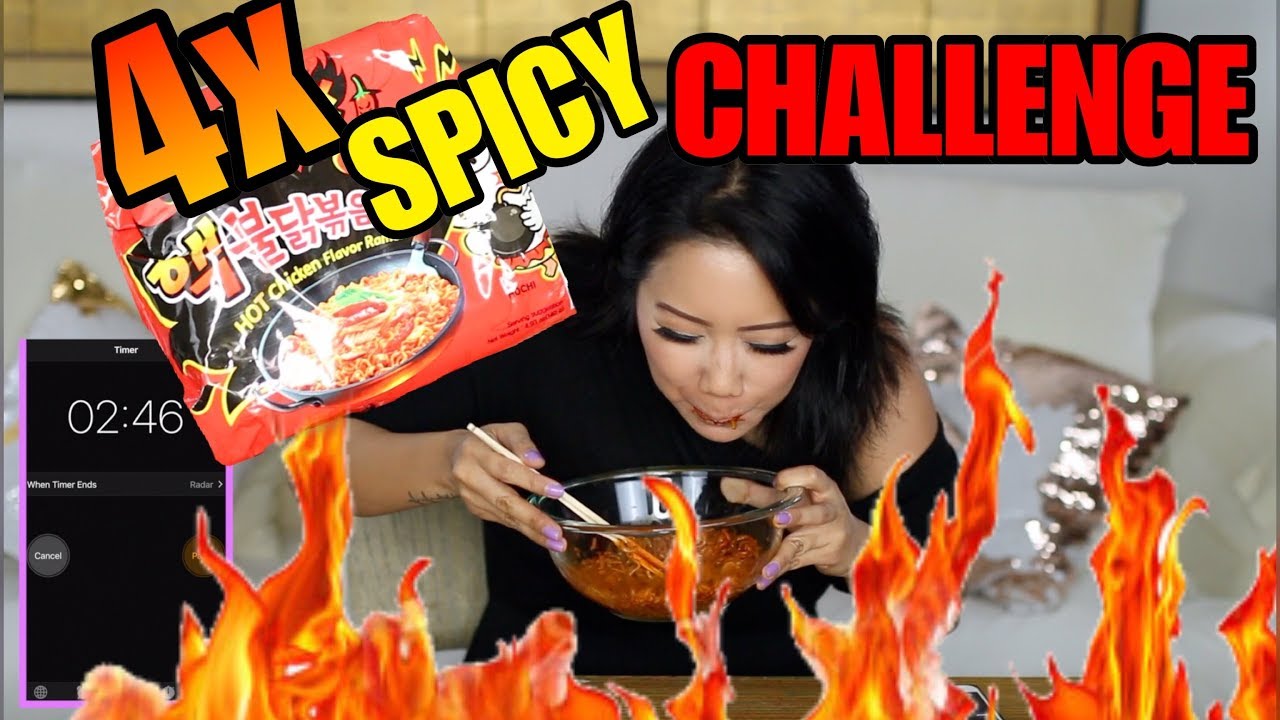 4X EXTREME SPICY RAMEN NOODLE CHALLENGE IN 3 MINUTES?!?! | NO WATER FOR 10 MINUTES!
