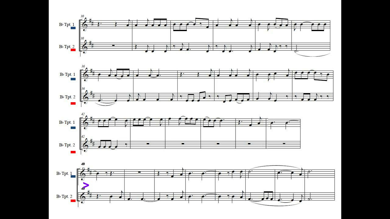 Hallelujah Trumpet Duet Score and Accompaniment