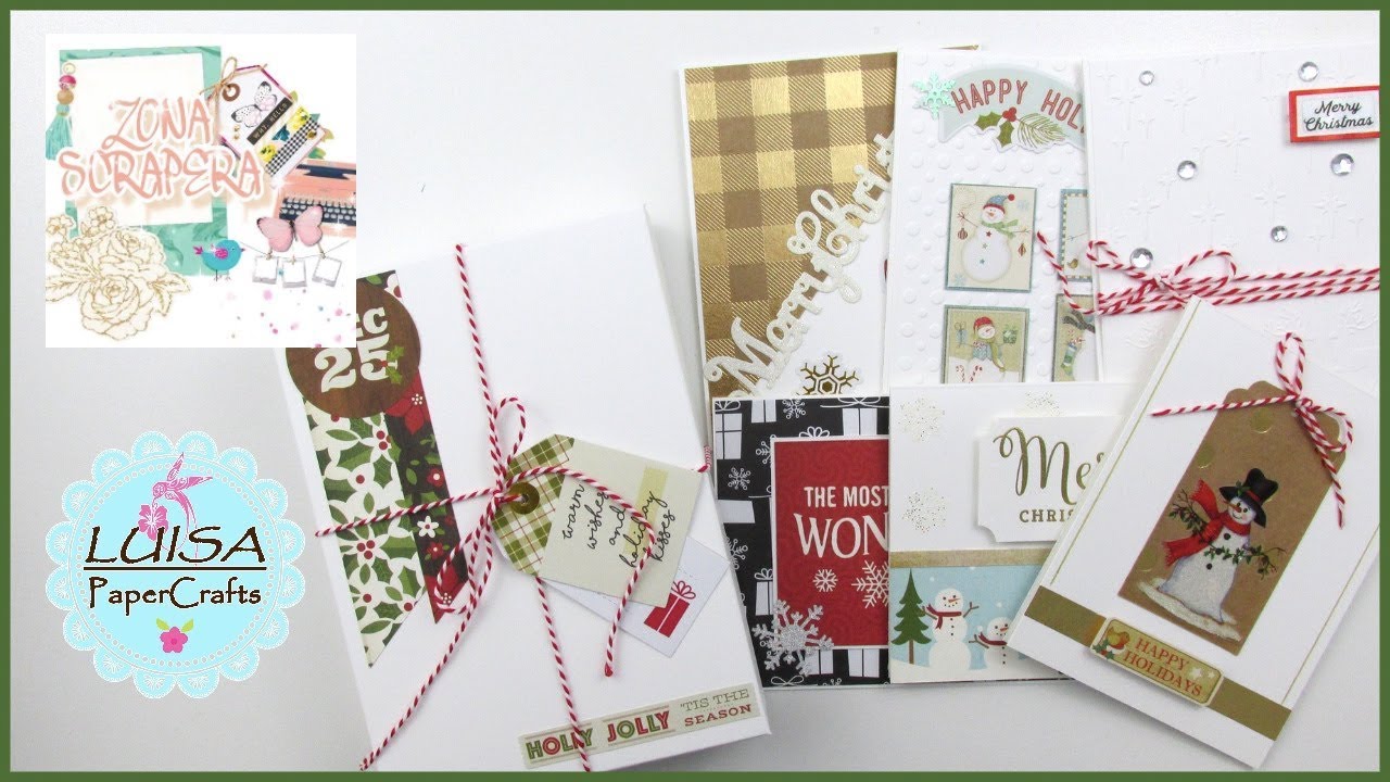 6 Tarjetas Navideñas con caja para regalar | Zona Scrapera | Luisa PaperCrafts