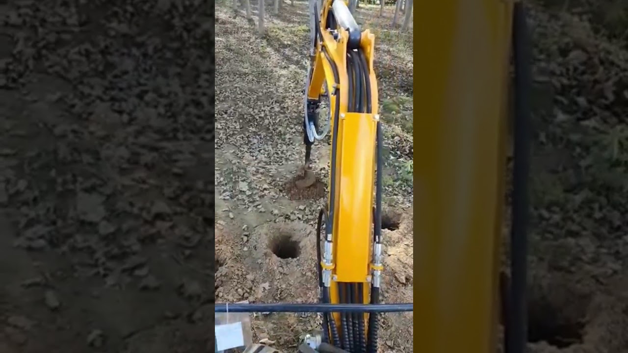 Mini excavator with auger, widely used in building, agriculture, forestry, drilling holes. PM me
