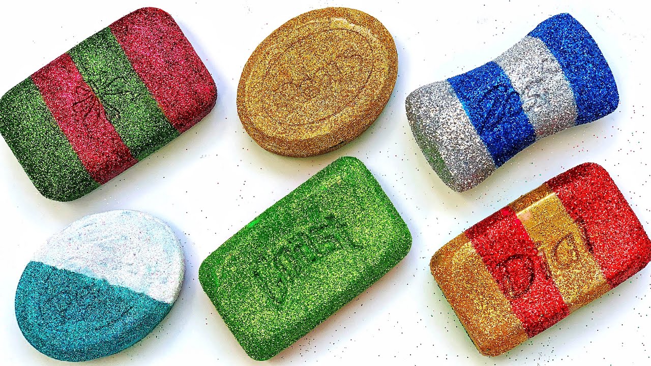 Glittery Soft Soap Cutting ASMR - Satisfying Relaxing Sounds