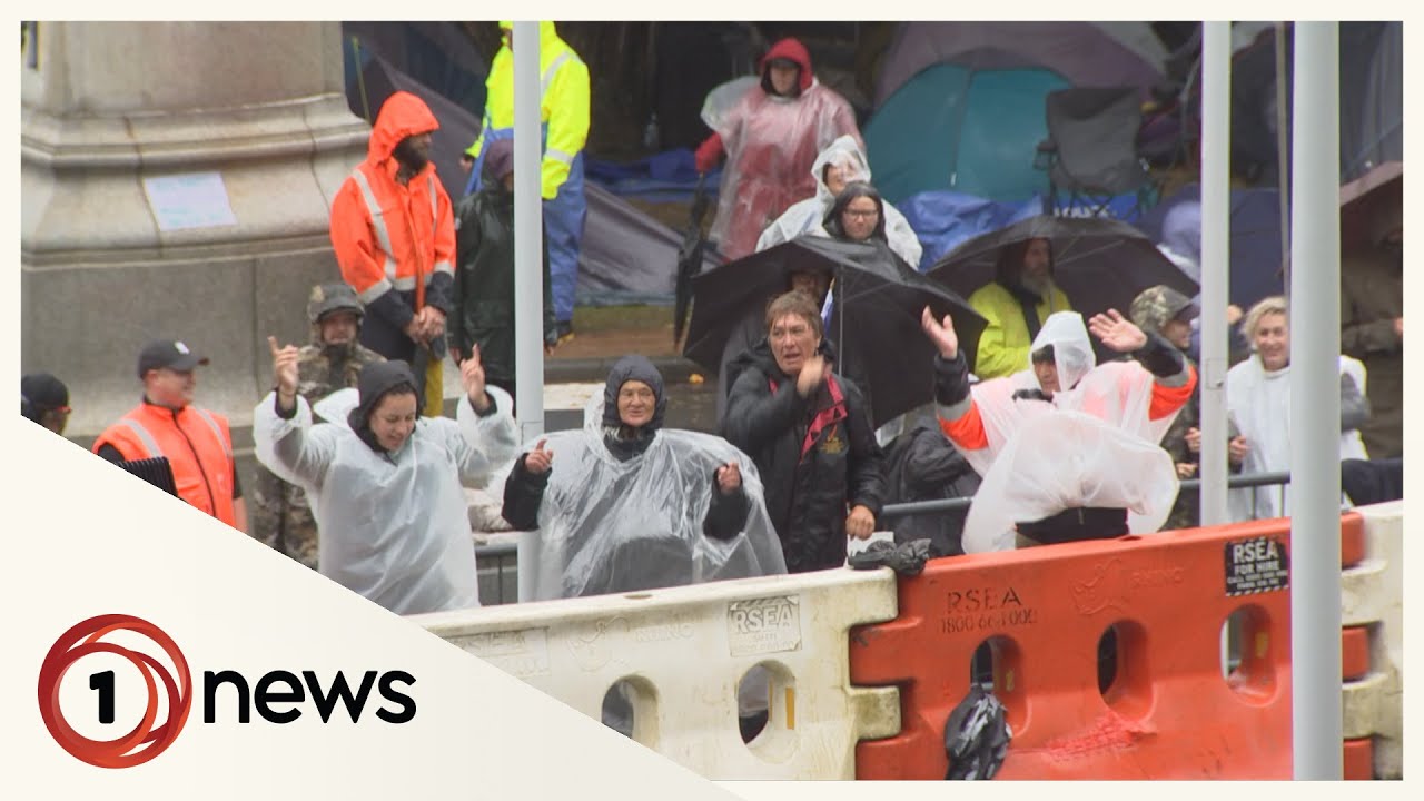 Music played to deter protesters outside Parliament on Sunday