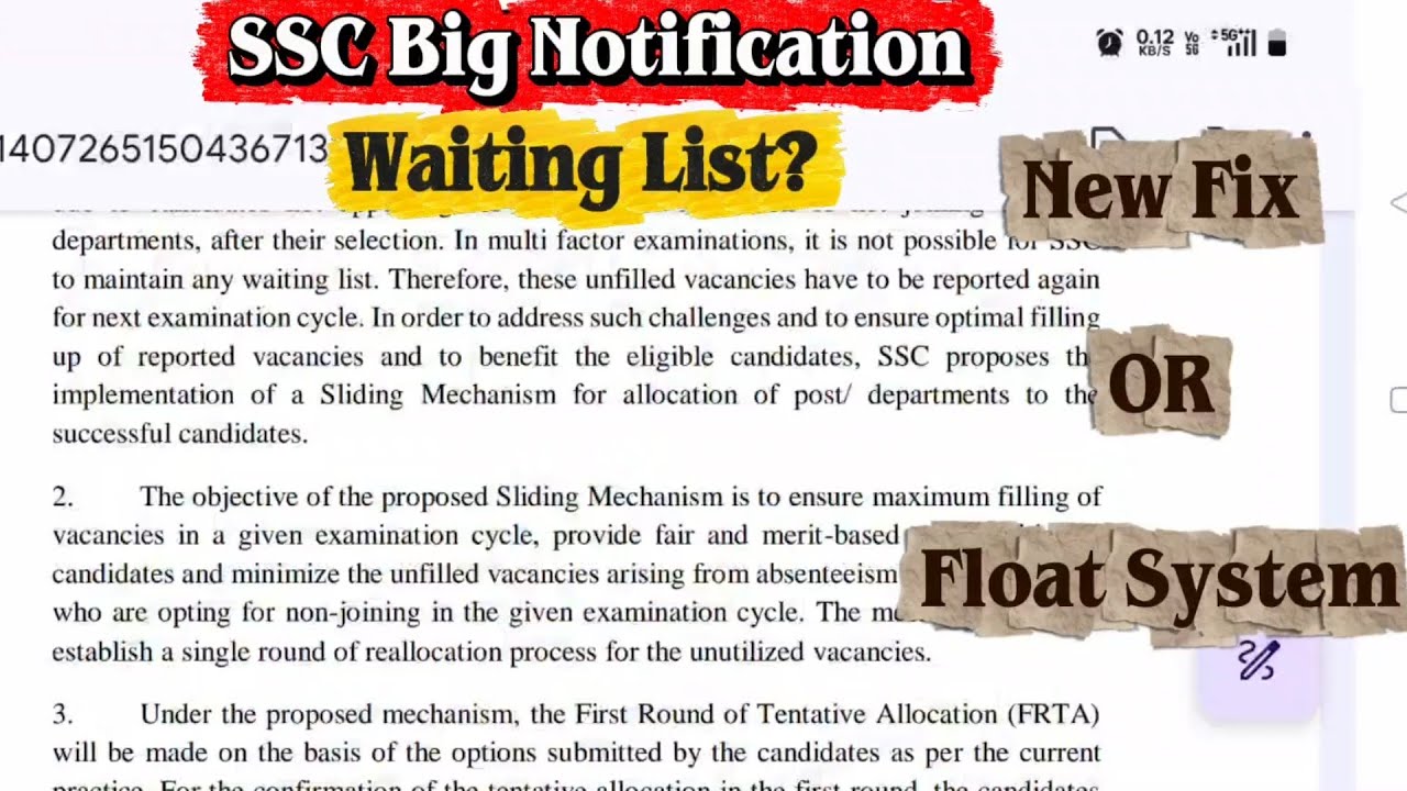 SSC New System Explained | Waiting List No. & Fix vs Float Option
