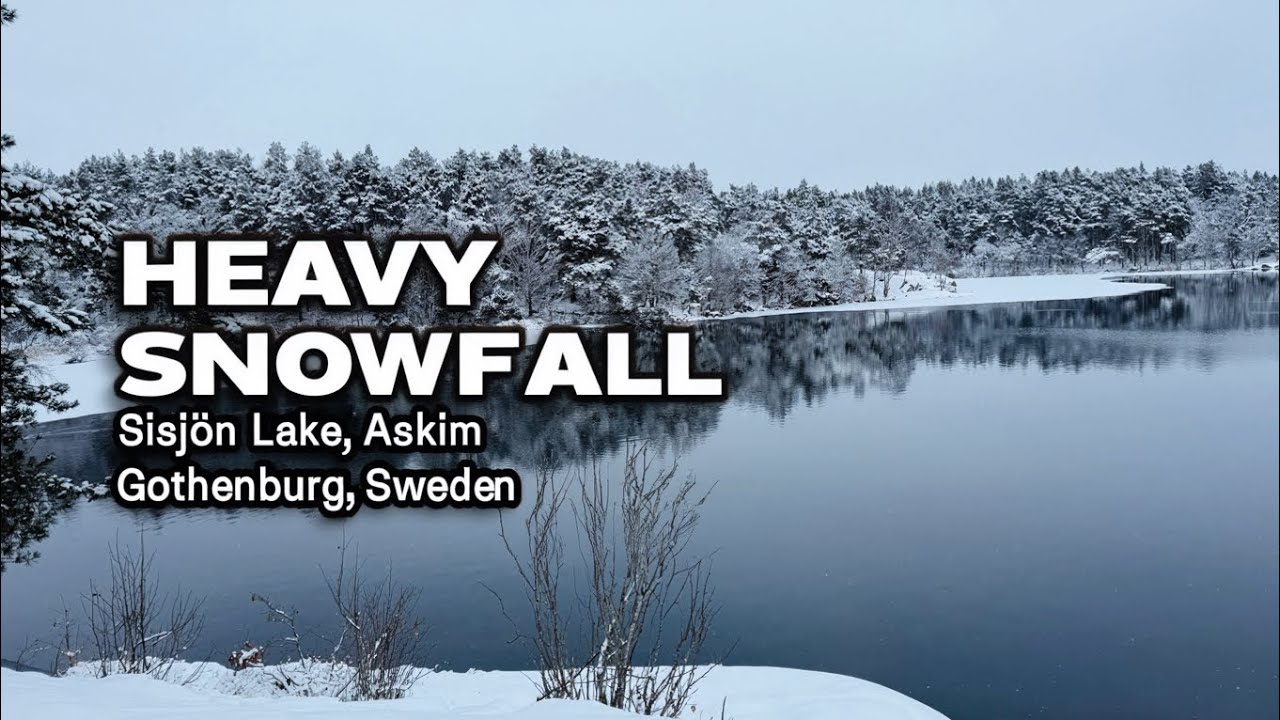 Heavy Snowfall at Sisjön Lake, Askim | Gothenburg, Sweden ❄️