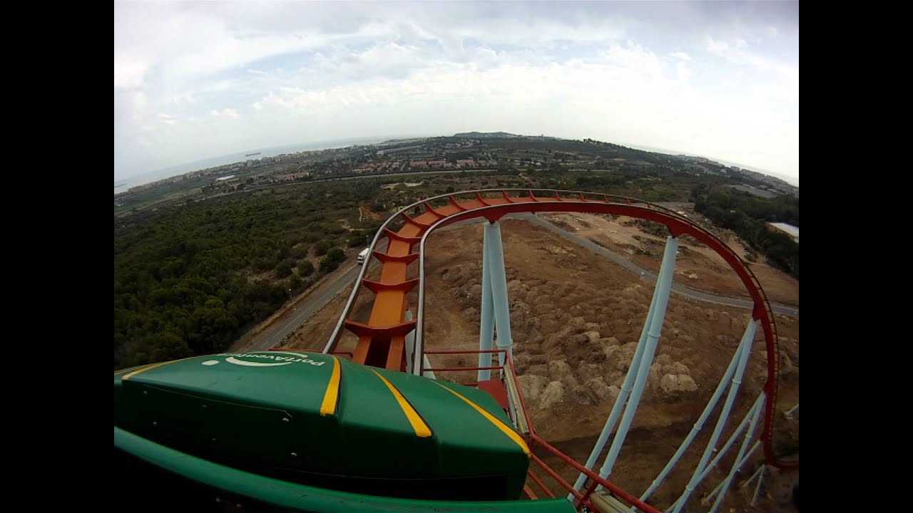 Dragon khan ( portaventura ) on ride  gopro hd vue avant (front view )