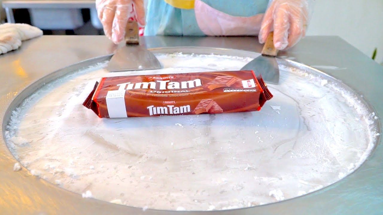 Tim Tam chocolate biscuit ice cream VS oreo cookie banana ice cream rolls challenge