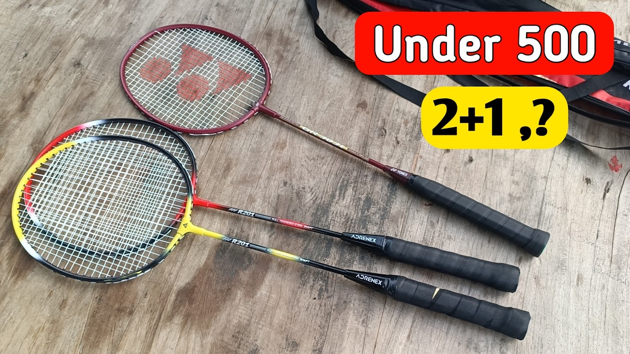best badminton racket under 500 pack 2+1 #yonex #adrenex #lining #badmintonracket