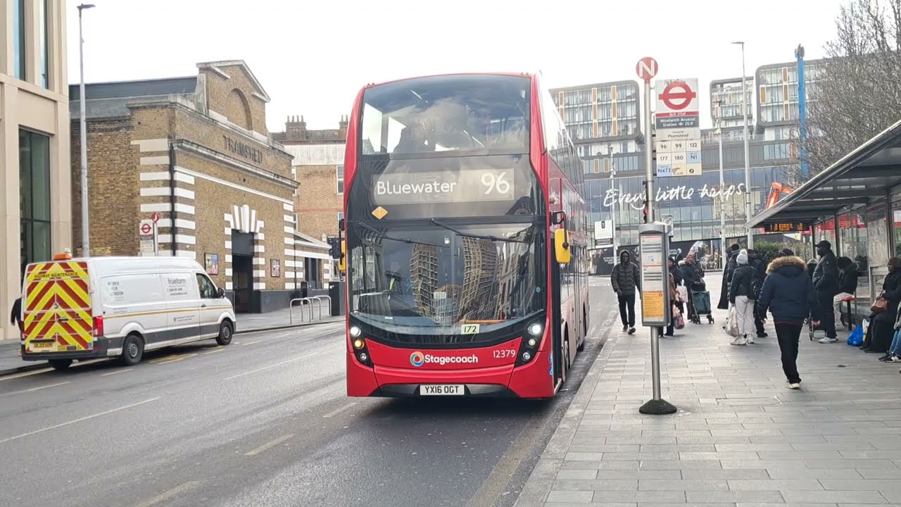 LAST DAY OF STAGECOACH, SLN E400H MMC 12379 YX16OGT On Route 96 at Woolwich Arsenal 