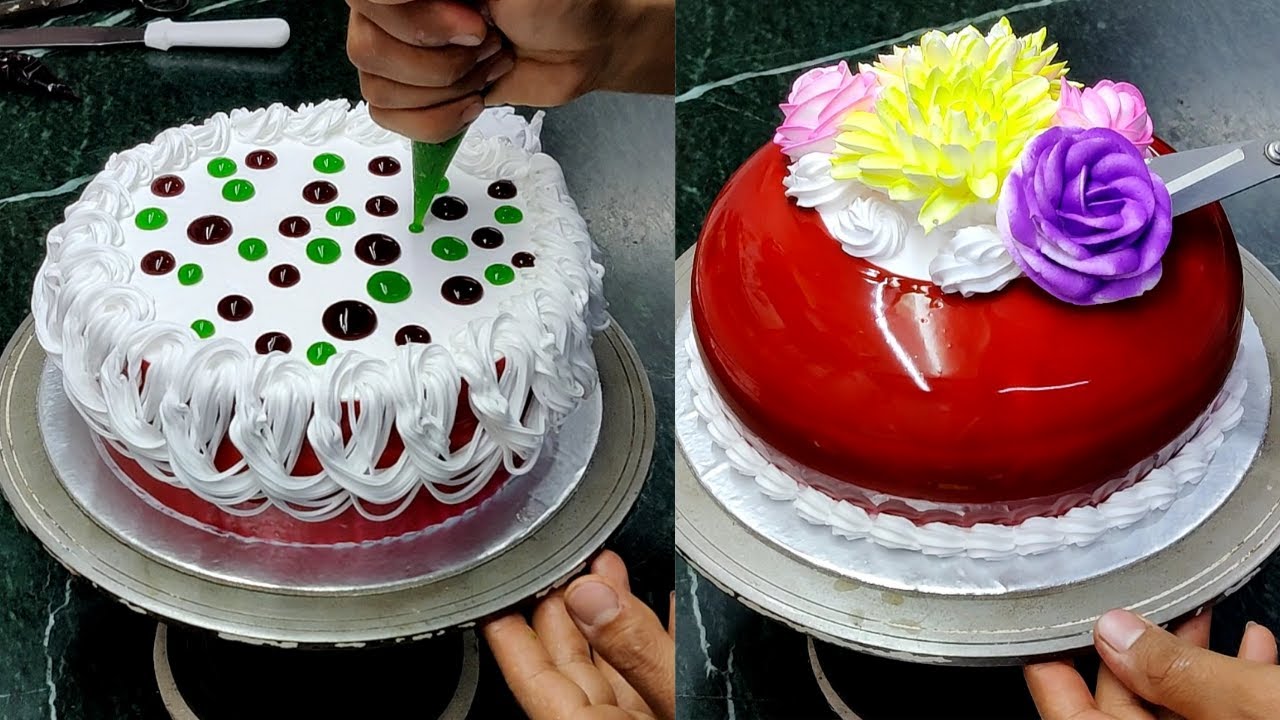 Easy purple flowers Cake Decoration || Amazing Cake Decorating Technique || cake's topping
