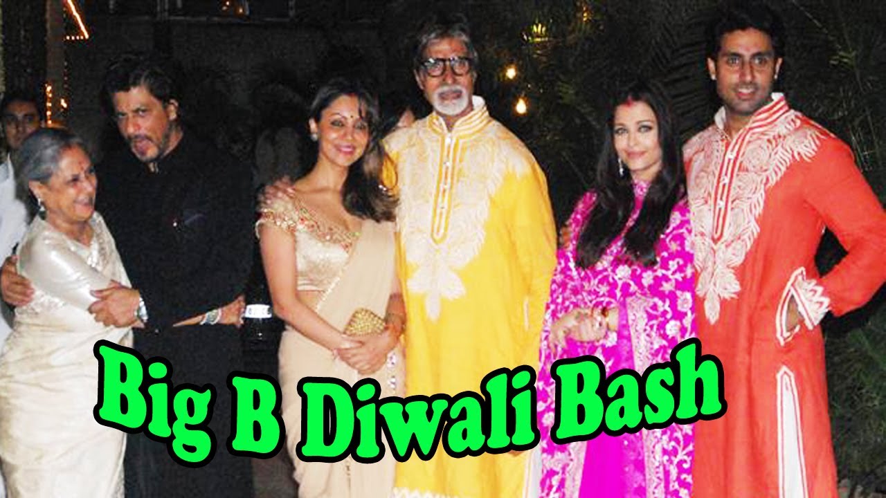 Shahrukh Khan With Wife Gauri @ Amitabh Bachchan House For Diwali