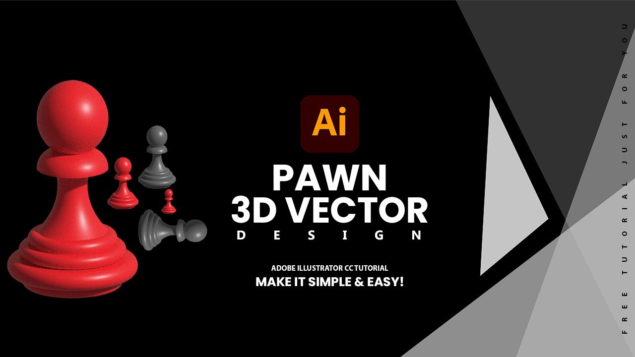 Pawn 3D Vector Design - Adobe Illustrator CC Tutorial - Graphic Hub