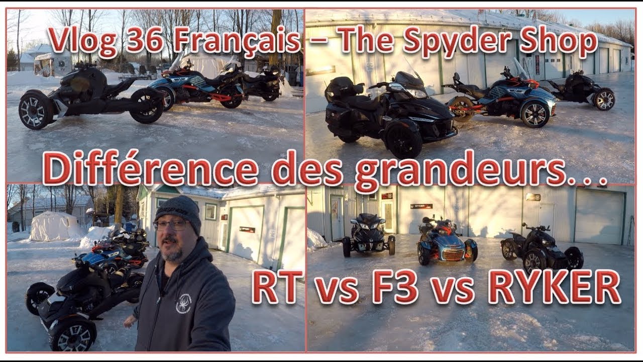 Ryker vs Spyder F3 vs Spyder RT - Les différences des grandeurs