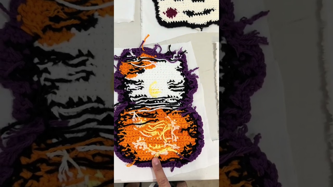 How to Line Tapestry Crochet Backings  #crochettutorial  #crochet  #pokemon #tapestrycrochet