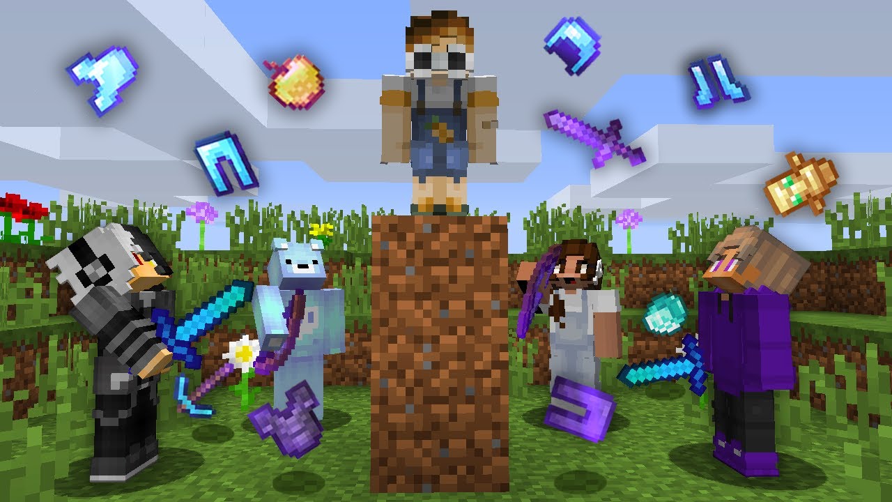 Minecraft Manhunt but RANDOM DROPS come from the SKY...